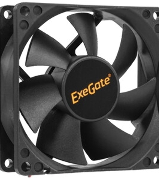 Вентилятор для корпуса ExeGate ExtraSilent ES08025SM черный, 80 мм, 2100 об/мин, 21 дБ, 3 pin