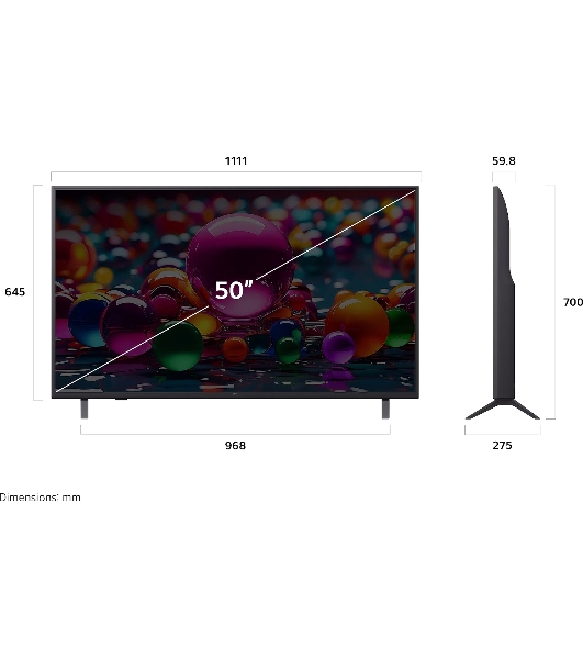 Телевизор LG 50' 50UA75009LA/ARUG черный DLED UHD 60Hz Smart TV