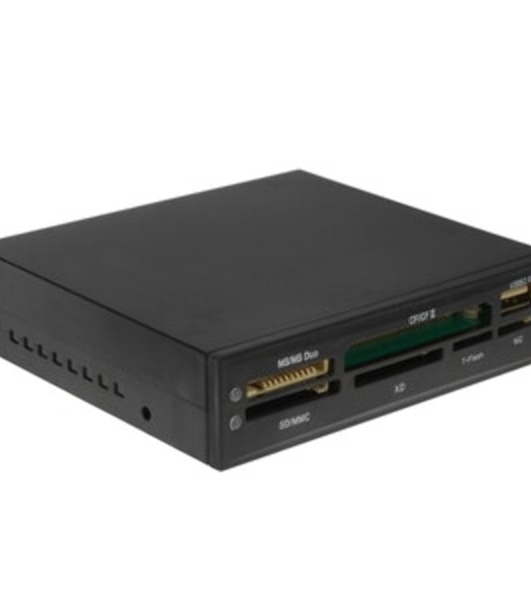 Кард-ридер Gembird FDI2-ALLIN1-02-B/черный/SD/T-Flash/Micro-SD/Micro-SDHC/Micro-SDXC/USB 2.0/метал