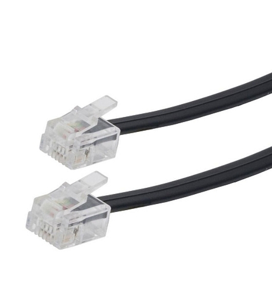 Кабель телефонный аппарат-розетка Cablexpert TC6P4C-5M-BK, 5 м черный