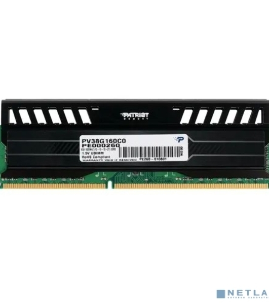 Оперативная память Patriot Viper 3, DDR3, 8GB (1x8 GB), 1600 MHz, CL10, DIMM, радиатор, черный
