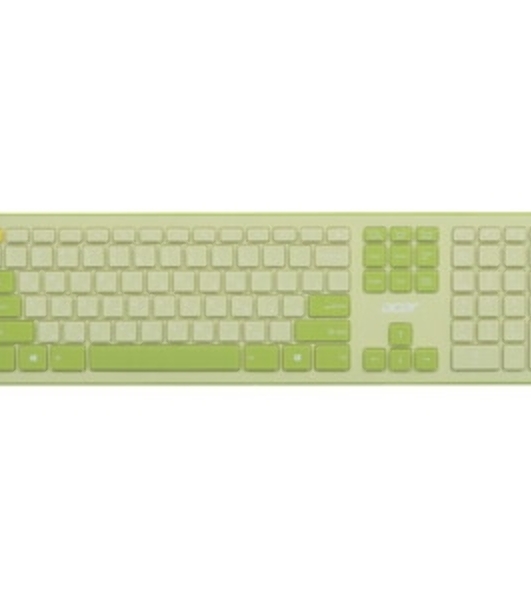 Комплект клавиатура + мышь Acer OCC205 беспроводной USB, 1200 dpi, зеленый/желтый