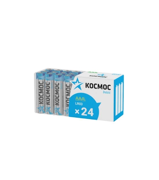 Элемент питания Космос алкалиновый LR03 пласт. бокс (уп.24шт)