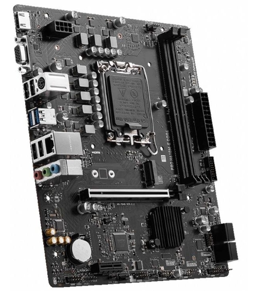 Материнская плата MSI PRO H610M-E DDR4, LGA 1700, Intel H610, 2xDDR4, 4xSATA, 1xM.2, 1xPCIe 4.0 x16, 1xPCIe 4.0 x1, 1xHDMI, 1xVGA, 1xRJ45 1Gb, 2xUSB-A 3.2 Gen 1, 4xUSB-A 2.0, 3x3.5мм, 7.1, mATX
