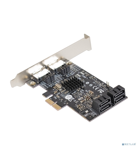 Контроллер ExeGate EXE-504 PCI-E 2.0, SATA3 RAID, 4 int+2 ext (OEM)