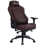 Кресло игровое Cactus CS-CHR-0112BR коричневый, сиденье коричневый, эко.кожа, с подголов. крестовина металл, пластик черный, фото15