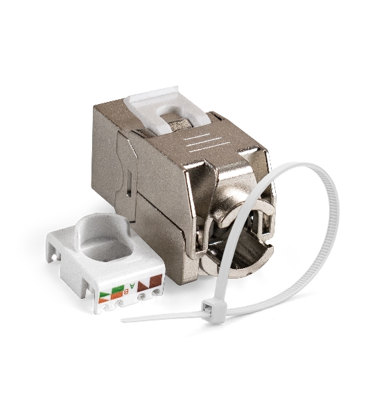 Модуль-вставка Keystone Jack RJ-45 ExeGate KJ-8P8C-SH-C5e-180-TL (Кат.5e, экранированная, 180 градусов, IDC Toolless (без инструмента))