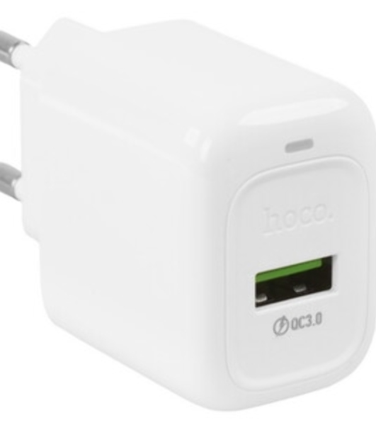 Сетевое зарядное устройство HOCO (6942007631457) CS52A 1USB 3.0A QC3.0 18W, белый