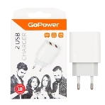 Сетевое зарядное устройство GoPower GP2U 2USB 2.4A 12W белый (1/108), фото4