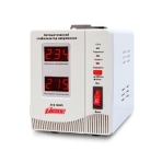 Стабилизатор напряжения Powerman AVS-D Voltage Regulator 1000VA, Digital Indication, 2x Schuko Outlets, 1m Power Cord, 230V, 1 year warranty, белый, фото 1