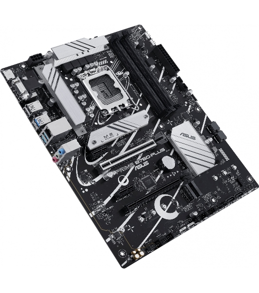 Материнская плата ASUS PRIME B760-PLUS, LGA 1700, Intel B760, 4xDDR5, 4xSATA, 3xM.2, 1xPCIe 4.0 x4, 1xPCIe 5.0 x16, 2xPCIe x1, 1xDP, 1xHDMI, 1xVGA, 2xUSB-A 3.2 Gen 2, 1xUSB-C 3.2 Gen 2x2, 1x 2.5Gb LAN, 3x3.5 мм, 7.1, ATX