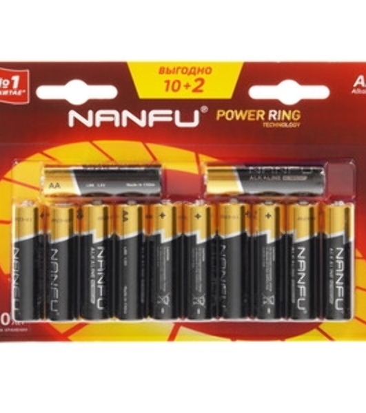 Батарейка щелочная AA Nanfu (10+2шт.)