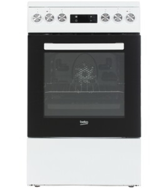 Плита электрическая Beko FSM57300GW белый, конфорок 4 электрических, духовка 55 л, 50 см x 85 см x 60 см