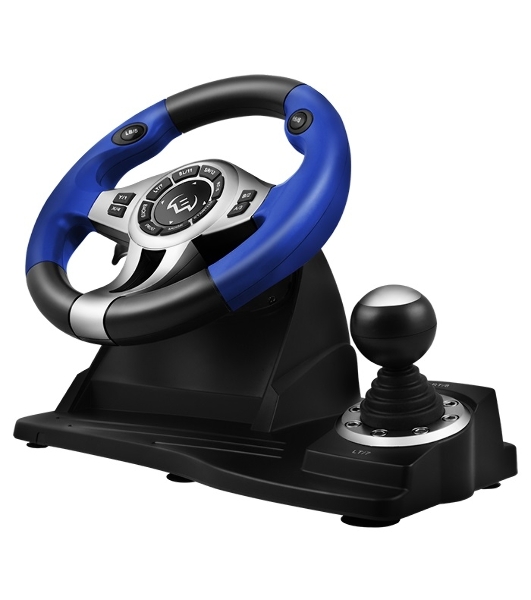 Руль черный SVEN GC-W600 (виброотдача, педали, джойстик, 12 кн., USB)