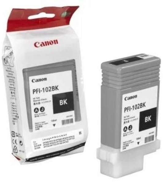 Картридж струйный Canon PFI-102Bk (0895B001) черный (130 мл.) для Canon iPF605, iPF610, iPF650, iPF655, iPF710, iPF750, iPF755, LP17, iPF510