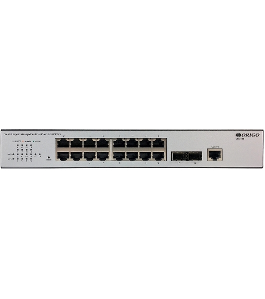 Коммутатор управляемый ORIGO L2 16x1000Base-T, 2x1000Base-X SFP, консольный порт RJ-45, комплект для установки в 19' стойку