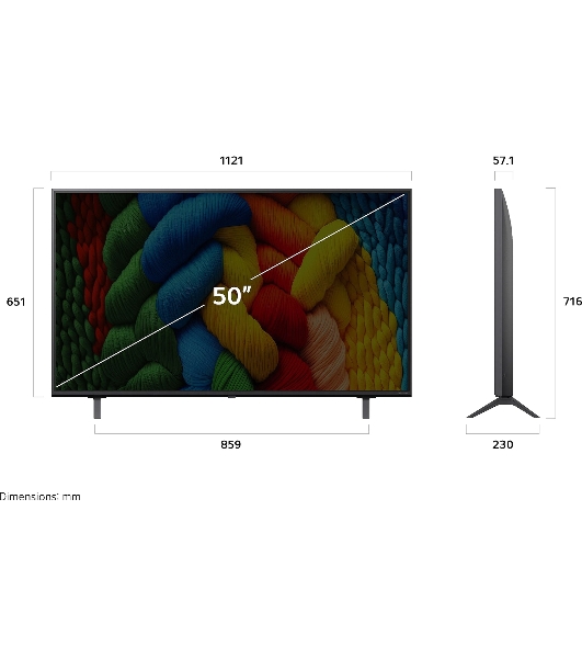 Телевизор LG 50' 50NANO80A6B черный/синяя сажа LED 4K UHD 60Hz Smart TV 2GB/8GB