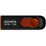 Флешка USB ADATA Classic C008 (AC008-16G-RKD), 16Gb, USB 2.0, R/W 30/6, черный/красный, фото 1