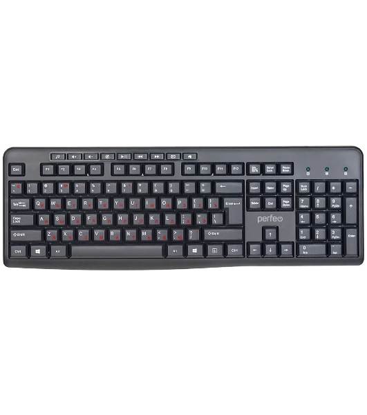 Клавиатура проводная Perfeo PUSH Multimedia, USB, черная