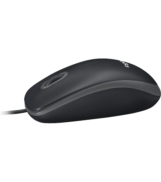 Мышь проводная Logitech B100 черный, 1000 dpi, USB, кнопки - 3