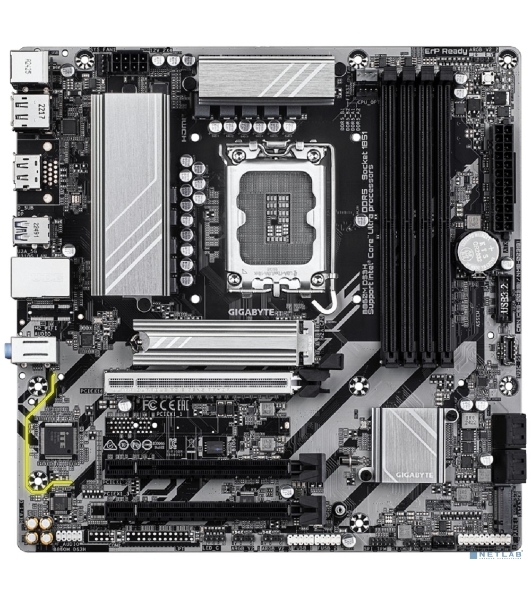 Материнская плата Gigabyte B860M DS3H (rev. 1.0), LGA1851, Intel B860, 4xDDR5, 4xSATA, 2xM.2, 1xPCIe 5.0 x16, 2xPCIe 4.0 x1, 2xDP, 1xHDMI, 1x2.5Gb LAN, 1xUSB-C 10Gbps, 2xUSB-A 10Gbps, 6xUSB-A 5Gbps, 7xUSB-A 2.0, 3x3.5мм, 7.1, mATX