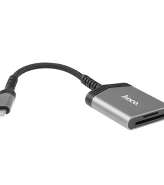 Кард-ридер Hoco UA25/серый/SD/TF/MicroSD/USB Type-C (OTG)/алюминий