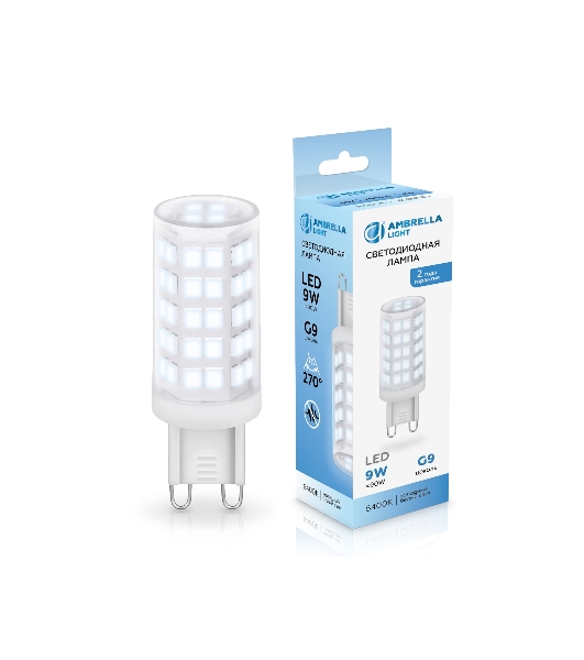 Лампа светодиодная Ambrella light 100906 LED G9 9W 6400K 220-240V