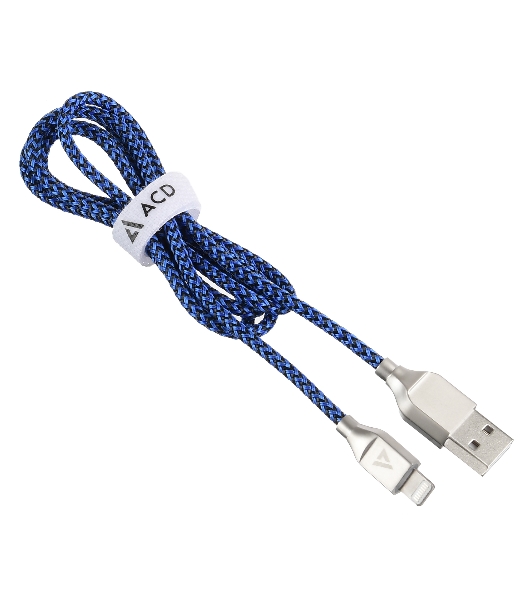 Кабель USB ACD-Titan Lightning - USB-A Нейлон, 1м, сине-черный