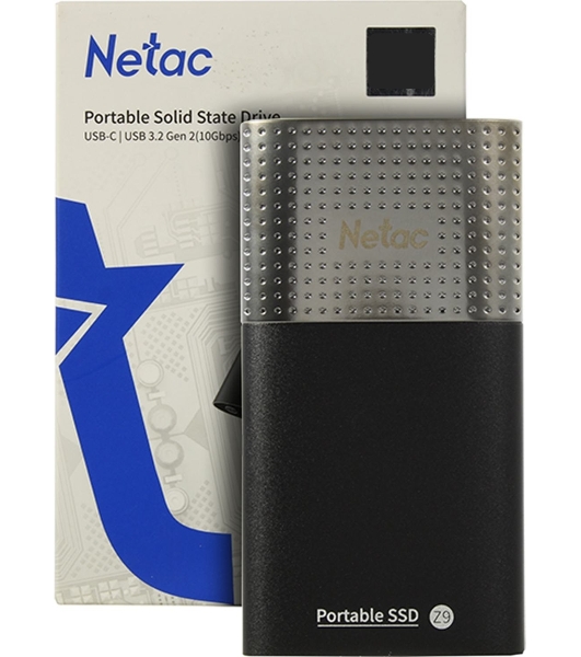 Внешний SSD Netac Z9, 2TB, USB 3.2 Gen 2 Type-C, R/W 550/480, черный