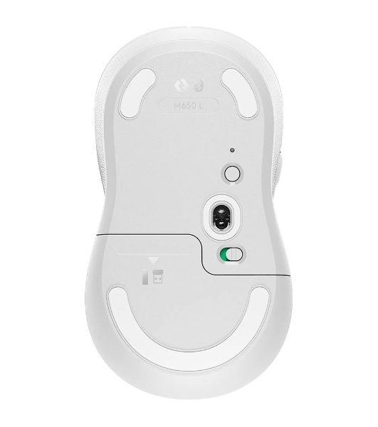 Мышь беспроводная Logitech Signature M650 L белый, 4000 dpi, радиоканал, Bluetooth, USB, кнопки - 5
