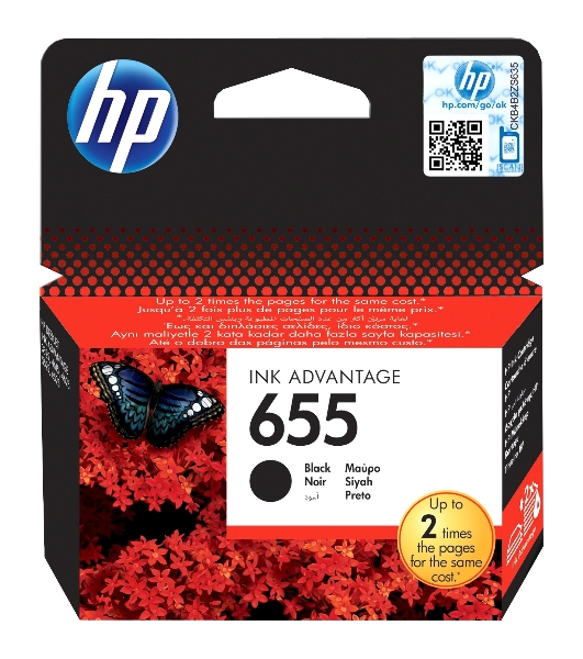 Картридж струйный HP 655 CZ109AE черный для HP DJ IA 3525/4615/4625/5525/6525 (550стр.)