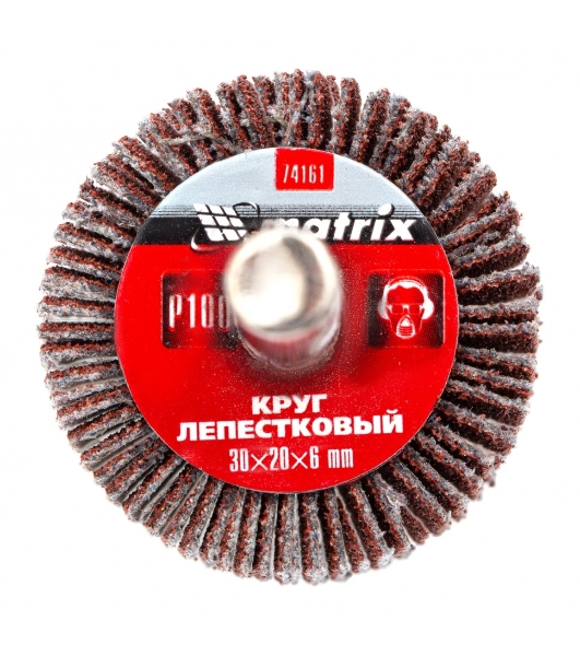 Круг лепестковый Matrix для дрели, 30 х 20 х 6 мм, P 100