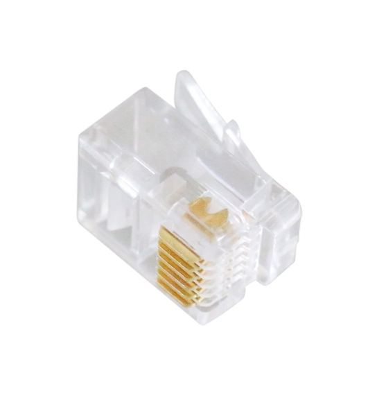 Вилка телефонная Cablexpert MP-6p6c, контакты 3m' (100 шт.) RJ-12