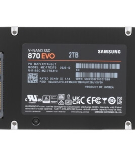 Накопитель SSD Samsung 870 EVO, 2Tb, SATA III, 2.5', R/W 560/530