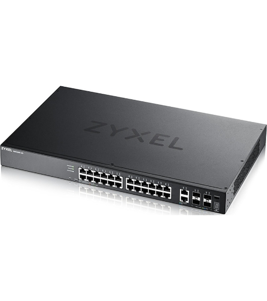 Коммутатор Zyxel XGS2220-30 L3 Access switch, rack 19', 24xRJ-45: 1G, 2xRJ-45: 1/2.5/5/10G, 4xSFP+, standalone/cloud management