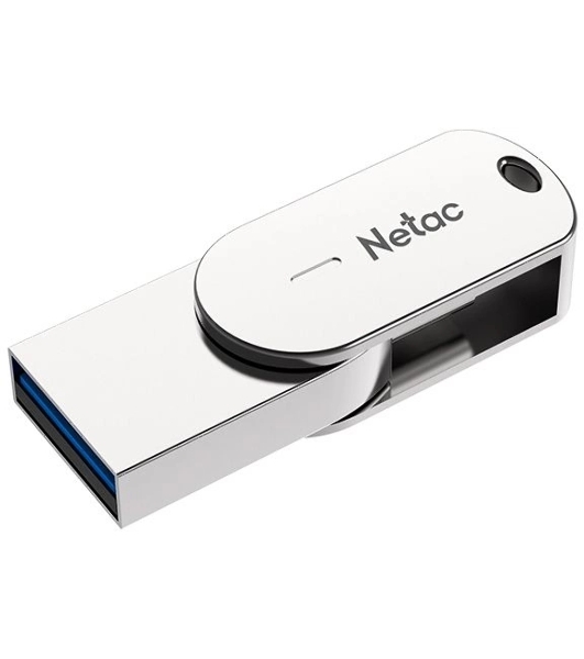 Флешка USB Netac U785 (NT03U785C-032G-30PN), 32Gb, USB 3.0/TypeC, R/W 110/45, серебристый