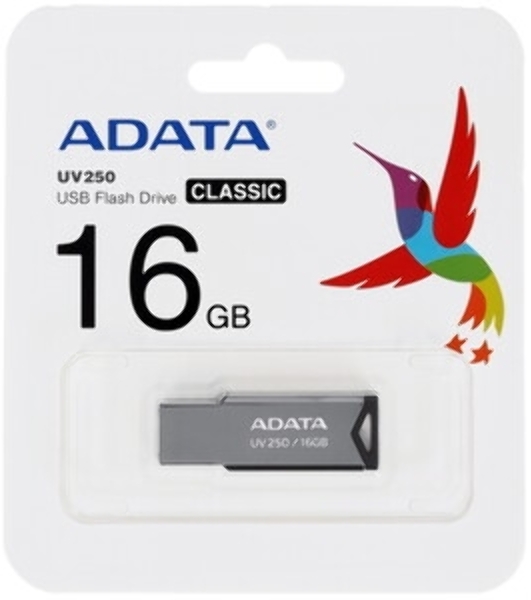 Флешка USB ADATA UV250 (AUV250-16G-RBK), 16Gb, USB 2.0, R/W 25/10, черный