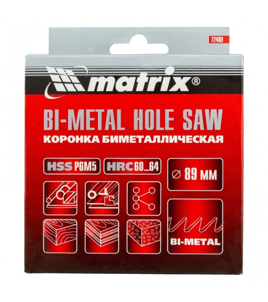 Коронка Matrix BIMETAL, 89 мм