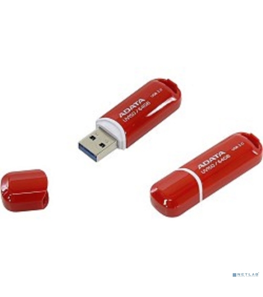 Флешка USB ADATA UV150 (AUV150-64G-RRD), 64Gb, USB 3.0, R/W 100/30, красный