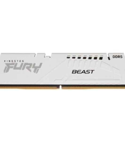 Оперативная память Kingston Fury Beast, DDR5, 16Gb (1x16GB), 5600MHz, CL36, DIMM, с радиаторами, белый