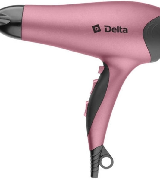 Фен DELTA LUX DL-0941 черный/розовый, 2200 Вт, ионизация