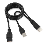 Кабель удлинитель USB 2.0 2xAM/AF 1.8м Gembird PRO, позол.конт., черный, пакет, фото3