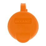 Розетка переносная влагозащищенная Rexant с крышкой, с/з, 16 А, IP44, каучук оранжевая, фото4