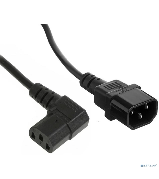 Кабель питания ExeGate Power EC-1P (C13 угловой->C14, VDE-250V-3*0.75мм2, медь, черный, 10A, 1м)