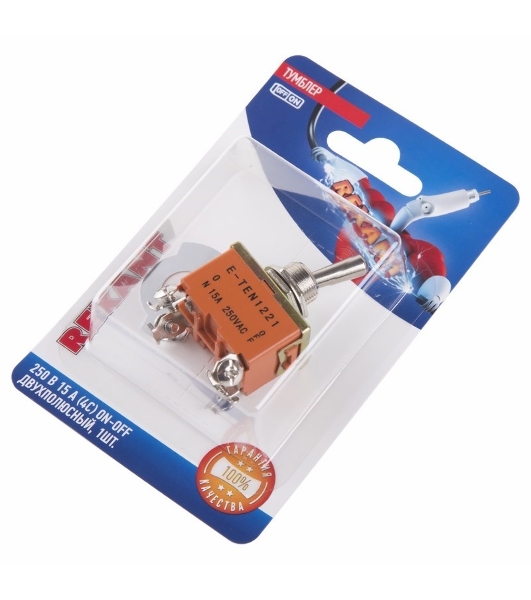 Тумблер Rexant 250V 15А (4c) ON-OFF двухполюсный (KN-201) (в упак. 1шт.)