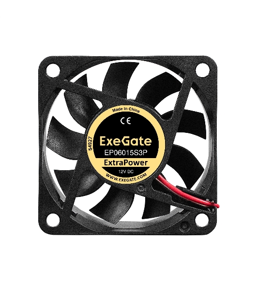 Вентилятор для корпуса ExeGate ExtraPower EP06015S3P черный, 60 мм, 4800 об/мин, 32 дБ, 3 pin