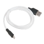 Кабель USB 2.0 HOCO X21, силиконовая оплетка, AM/Lightning M, бело-черный, 1м, фото5