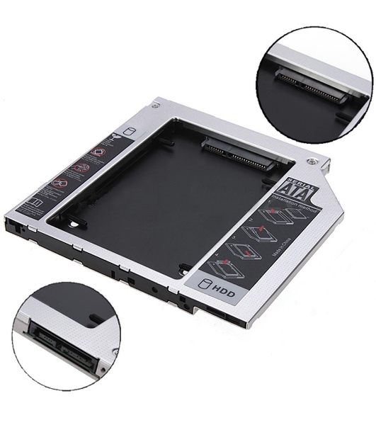 Переходник дополнительного HDD кредл в отсек CD/DVD SATA 9.5 мм