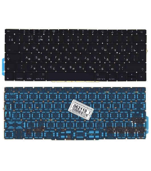 Клавиатура для ноутбука MacBook Pro 13 Retina A1708 черная большой Enter