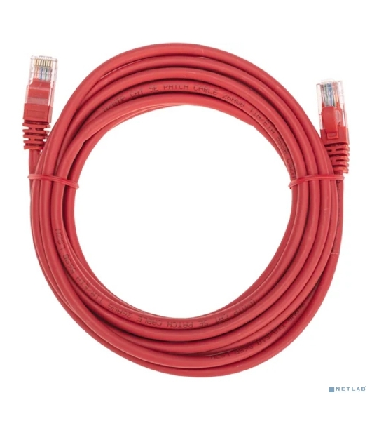 Патч-корд U/UTP Rexant cat.5e, RJ45-RJ45, 26AWG, ZH нг(А)-HF, красный, 5 м